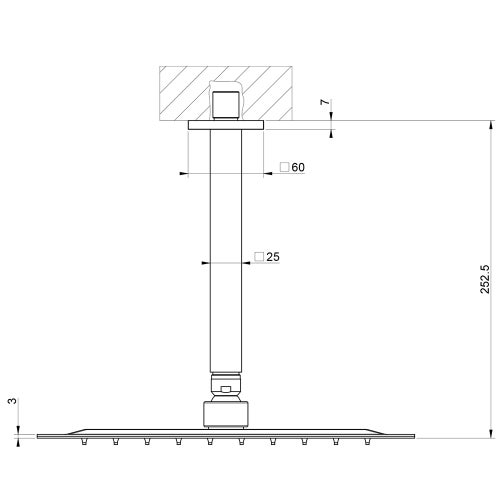 Immagine di Gessi EMPORIO SHOWER soffione anticalcare a soffitto, orientabile, finitura mirror steel 93351#238