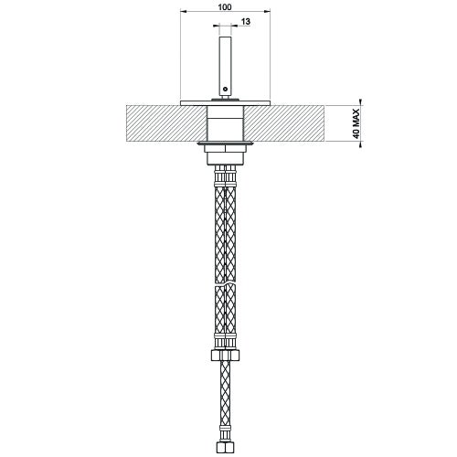 Immagine di Gessi RETTANGOLO CASCATA comando remoto, finitura cromo 20605#031