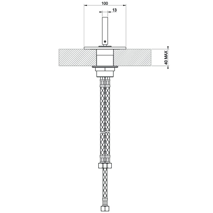 Immagine di Gessi RETTANGOLO CASCATA comando remoto, finitura cromo 20605#031
