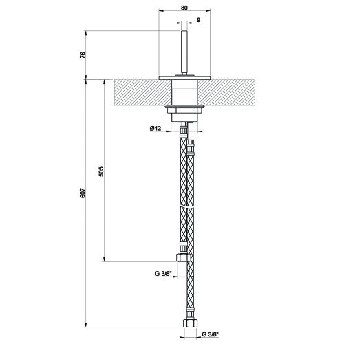 Immagine di Gessi RETTANGOLO CASCATA comando remoto, finitura cromo 20605#031