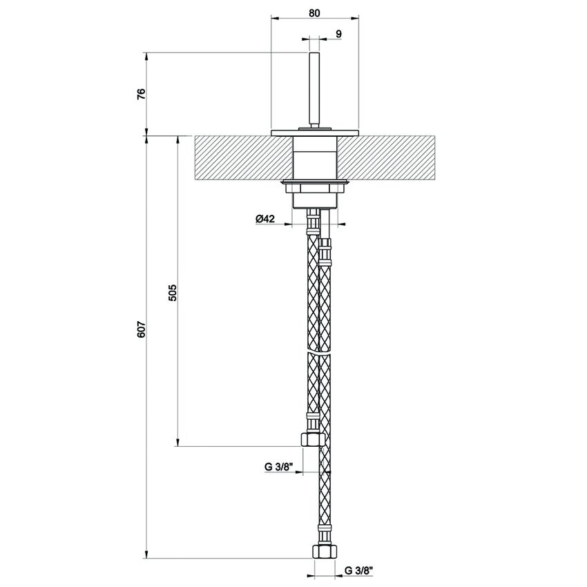 Immagine di Gessi RETTANGOLO CASCATA comando remoto, finitura cromo 20605#031