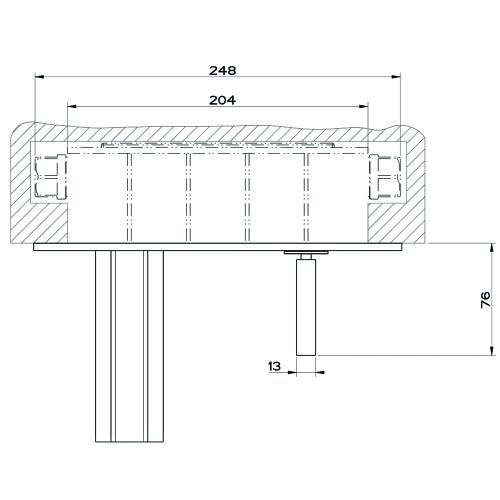 Immagine di Gessi RETTANGOLO CASCATA miscelatore joystick a parete, con bocca L.13,5 cm, senza scarico, finitura cromo 30988#031