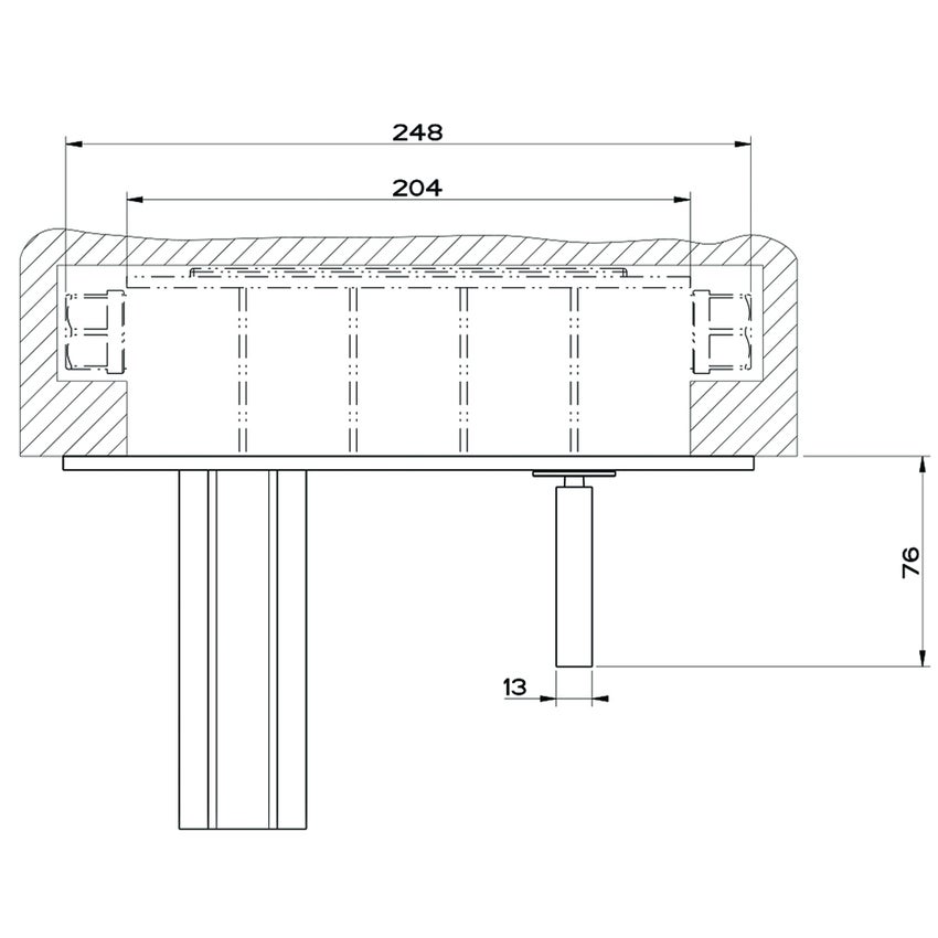 Immagine di Gessi RETTANGOLO CASCATA miscelatore joystick a parete, con bocca L.13,5 cm, senza scarico, finitura cromo 30988#031