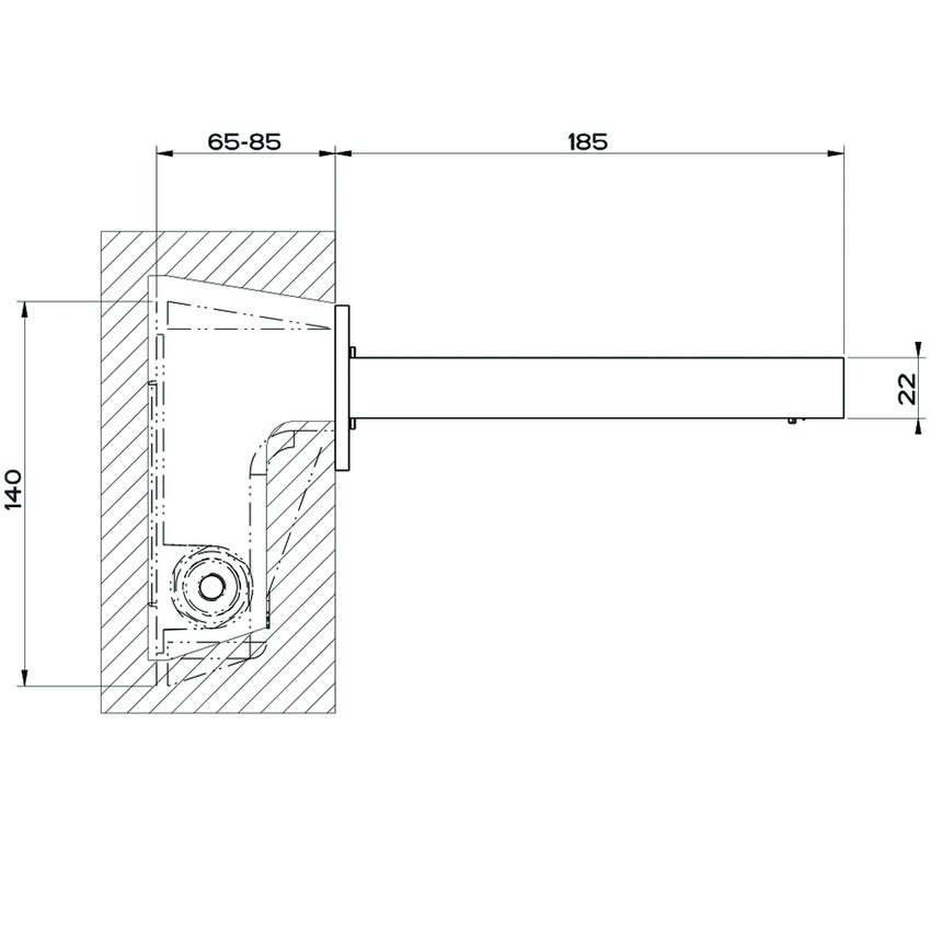 Immagine di Gessi RETTANGOLO CASCATA miscelatore joystick a parete, con bocca L.18,5 cm, senza scarico, finitura cromo 30994#031