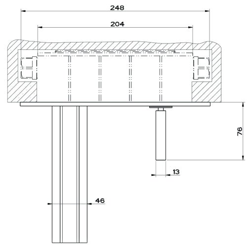 Immagine di Gessi RETTANGOLO CASCATA miscelatore joystick a parete, con bocca L.18,5 cm, senza scarico, finitura cromo 30994#031