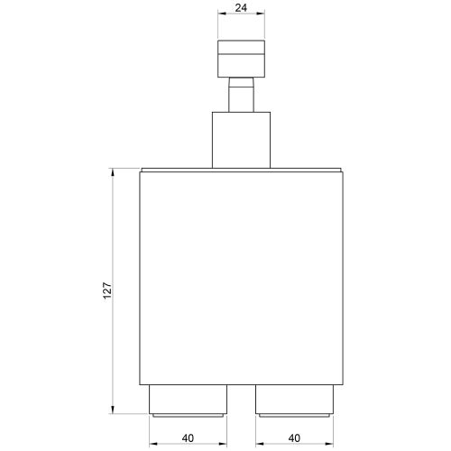 Immagine di Gessi RETTANGOLO ACCESSORI porta dispenser d'appoggio con bicchiere bianco, finitura cromo 20837#031
