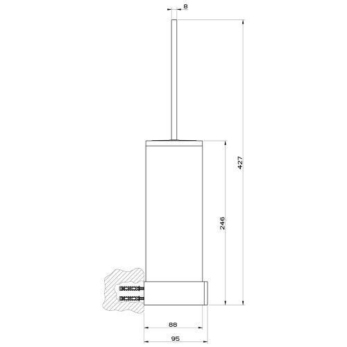 Immagine di Gessi RETTANGOLO ACCESSORI porta scopino a parete bianco, finitura cromo 20819#031