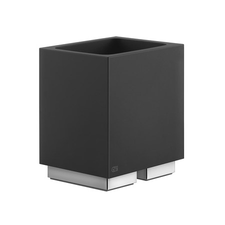 Immagine di Gessi ACCESSORIES bicchiere d'appoggio nero, finitura cromo 20832#031