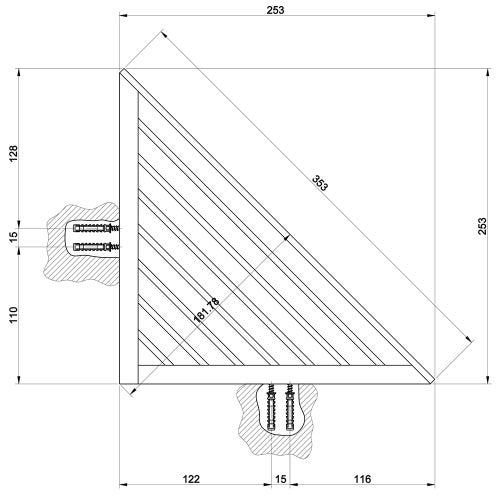 Immagine di Gessi SHOWER mensola per vasca/doccia a parete, finitura cromo 20861#031