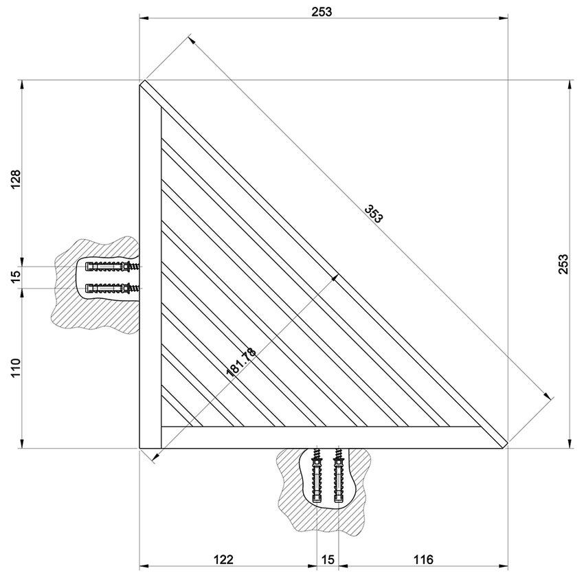 Immagine di Gessi SHOWER mensola per vasca/doccia a parete, finitura cromo 20861#031