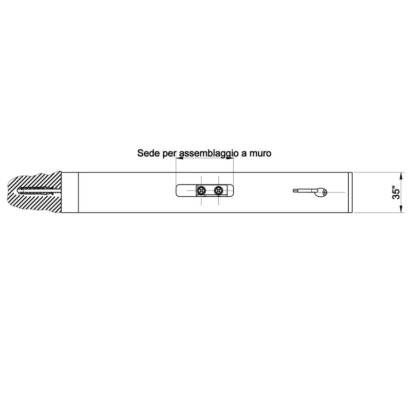 Gessi 20861#031 SHOWER mensola per vasca/doccia a parete, finitura cromo