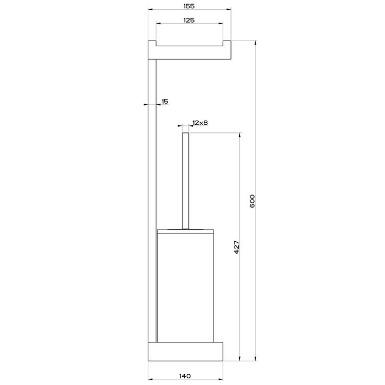 Gessi 20867#031 RETTANGOLO ACCESSORI colonna a parete con portarotolo e porta  scopino bianco, finitura cromo