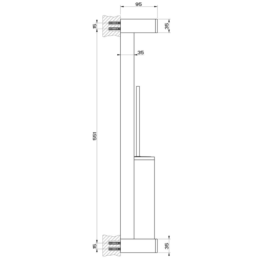 Gessi 20867#031 RETTANGOLO ACCESSORI colonna a parete con portarotolo e porta  scopino bianco, finitura cromo