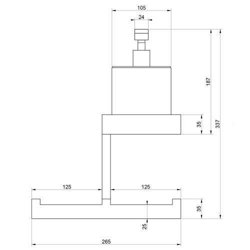 Immagine di Gessi RETTANGOLO ACCESSORI colonna a parete con dispenser nero e porta salvietta, finitura cromo 20880#031