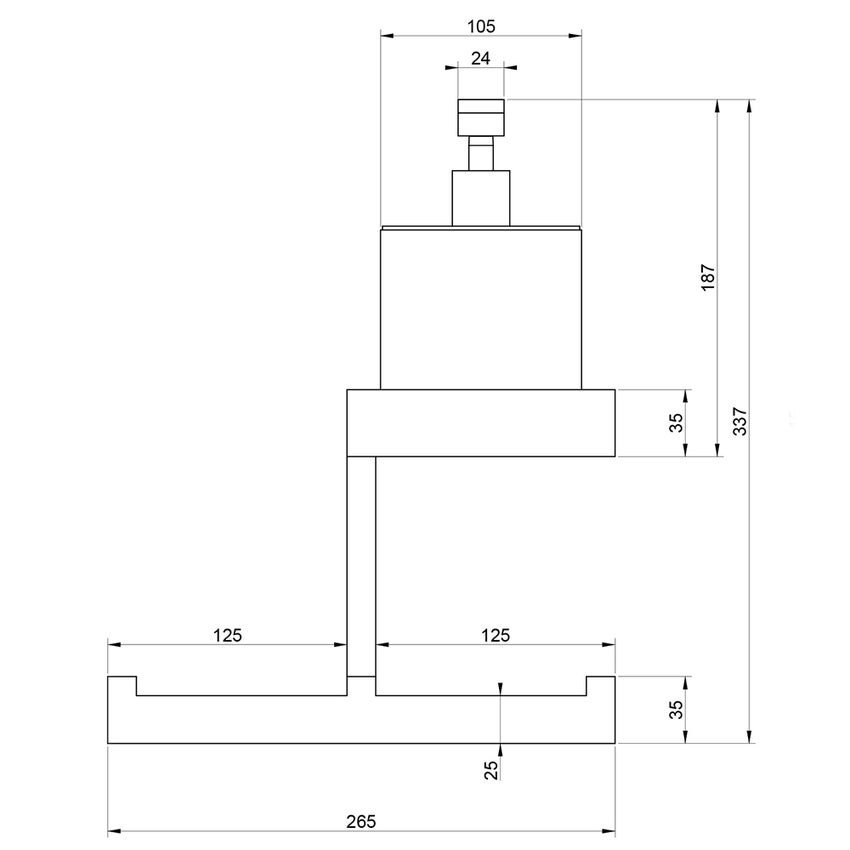 Immagine di Gessi RETTANGOLO ACCESSORI colonna a parete con dispenser nero e porta salvietta, finitura cromo 20880#031