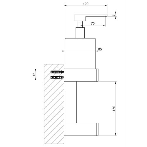 Immagine di Gessi RETTANGOLO ACCESSORI colonna a parete con dispenser nero e porta salvietta, finitura cromo 20880#031