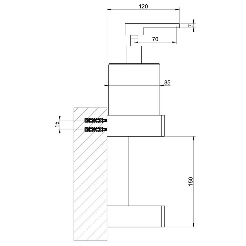 Immagine di Gessi RETTANGOLO ACCESSORI colonna a parete con dispenser nero e porta salvietta, finitura cromo 20880#031