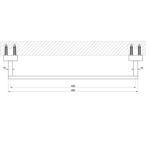 Immagine di Gessi RETTANGOLO ACCESSORI maniglione d'appoggio per vasca/doccia 45 cm, finitura finox brushed nickel 20893#149