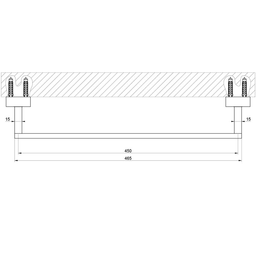 Immagine di Gessi RETTANGOLO ACCESSORI maniglione d'appoggio per vasca/doccia 45 cm, finitura finox brushed nickel 20893#149