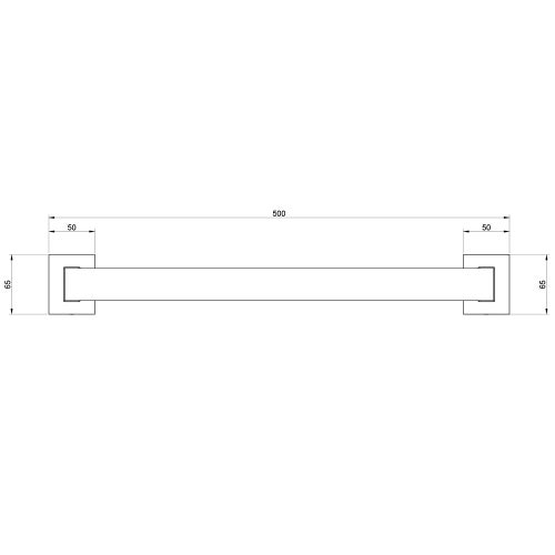 Immagine di Gessi RETTANGOLO ACCESSORI maniglione d'appoggio per vasca/doccia 45 cm, finitura finox brushed nickel 20893#149