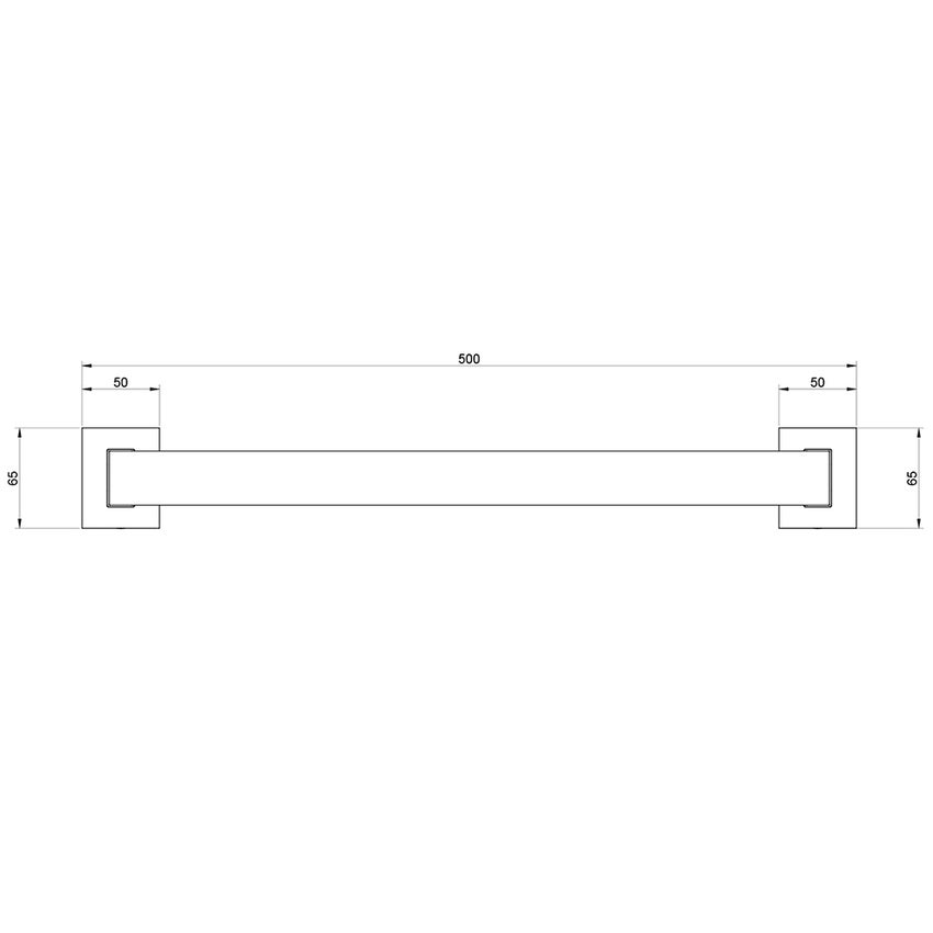 Immagine di Gessi RETTANGOLO ACCESSORI maniglione d'appoggio per vasca/doccia 45 cm, finitura finox brushed nickel 20893#149