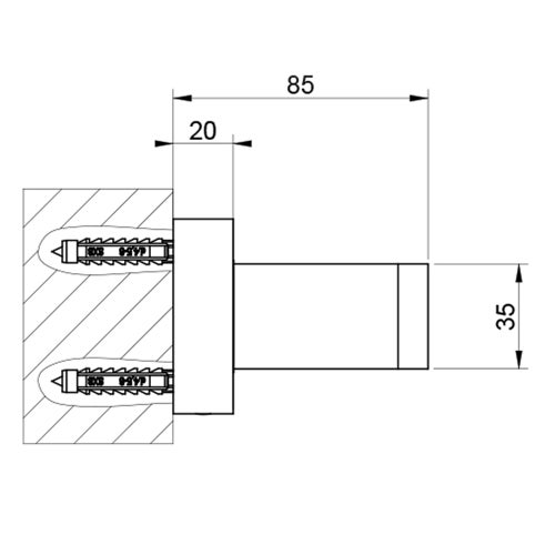Immagine di Gessi RETTANGOLO ACCESSORI maniglione d'appoggio per vasca/doccia 45 cm, finitura finox brushed nickel 20893#149