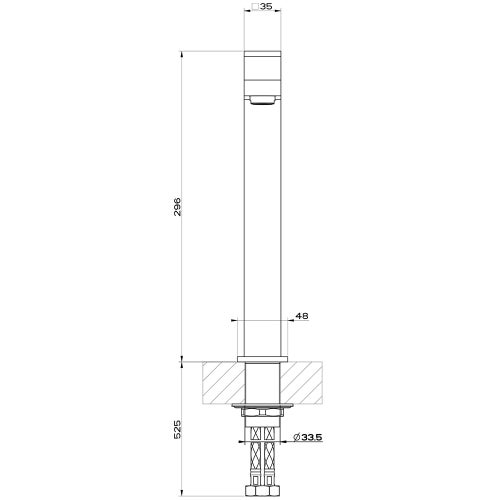 Immagine di Gessi RETTANGOLO miscelatore lavabo H.30 cm, senza scarico, con flessibili di collegamento, finitura copper brushed PVD 11924#708