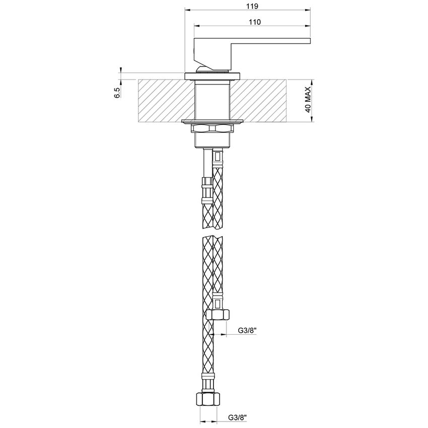 Immagine di Gessi RETTANGOLO comando remoto, finitura cromo 20005#031