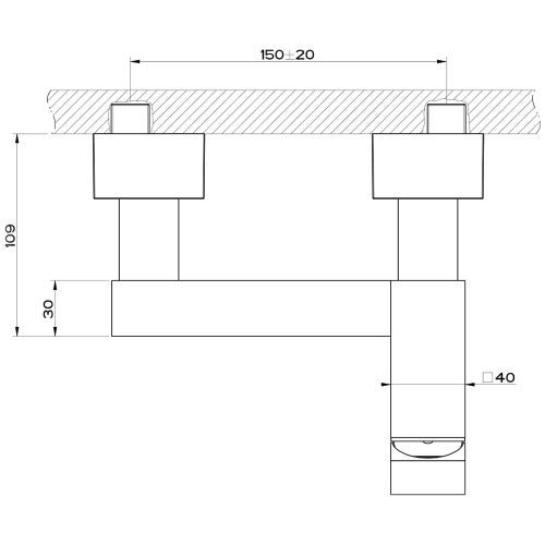 Immagine di Gessi RETTANGOLO miscelatore esterno doccia, finitura black metal PVD 20031#706