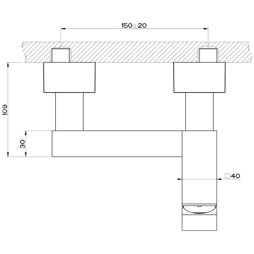 Immagine di Gessi RETTANGOLO miscelatore esterno doccia, finitura black metal PVD 20031#706