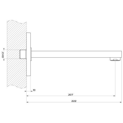 Immagine di Gessi RETTANGOLO bocca a parete, finitura cromo 20114#031