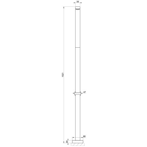Immagine di Gessi RETTANGOLO bocca da terra, finitura black metal PVD 20396#706