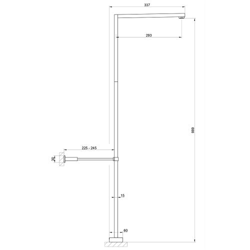 Immagine di Gessi RETTANGOLO bocca da terra, finitura black metal PVD 20396#706