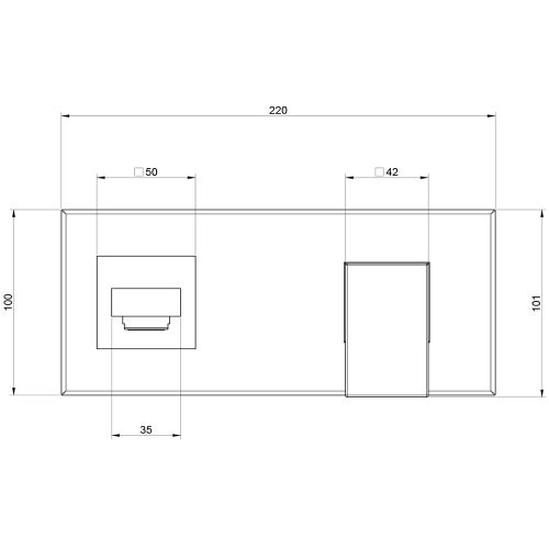 Immagine di Gessi RETTANGOLO miscelatore a parete, bocca lunghezza personalizzabile, senza scarico, finitura cromo 44834#031