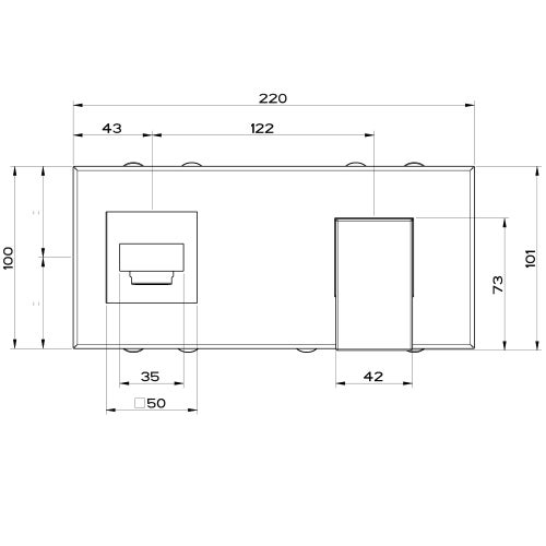 Immagine di Gessi RETTANGOLO miscelatore a parete P.22 cm, senza scarico, finitura cromo 44836#031