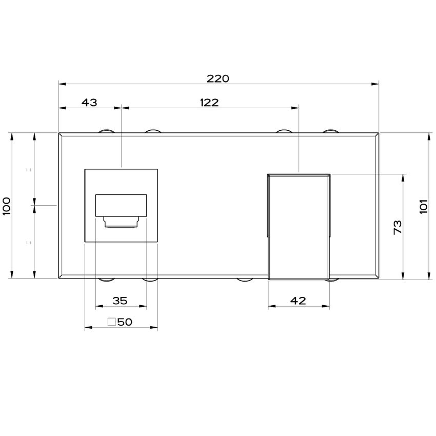Immagine di Gessi RETTANGOLO miscelatore a parete P.22 cm, senza scarico, finitura cromo 44836#031