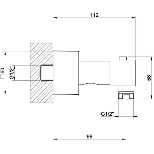 Immagine di Gessi RETTANGOLO miscelatore termostatico esterno doccia, finitura cromo 19431#031