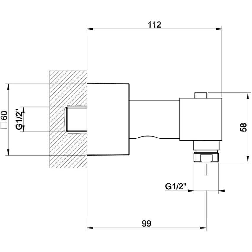 Immagine di Gessi RETTANGOLO miscelatore termostatico esterno doccia, finitura cromo 19431#031