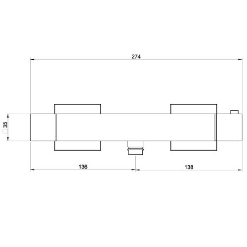 Immagine di Gessi RETTANGOLO miscelatore termostatico esterno doccia, finitura cromo 19431#031