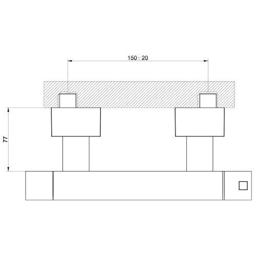 Immagine di Gessi RETTANGOLO miscelatore termostatico esterno doccia, finitura cromo 19431#031