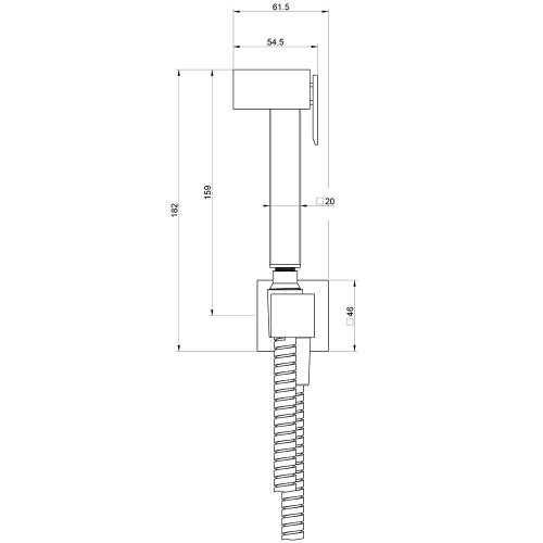 Immagine di Gessi RETTANGOLO SHOWER doccetta shut-off a parete, L.11.5 cm, finitura cromo 20023#031