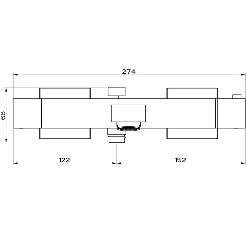 Immagine di Gessi RETTANGOLO SHOWER miscelatore termostatico esterno vasca, con deviatore automatico bagno/doccia, finitura finox 20111#149