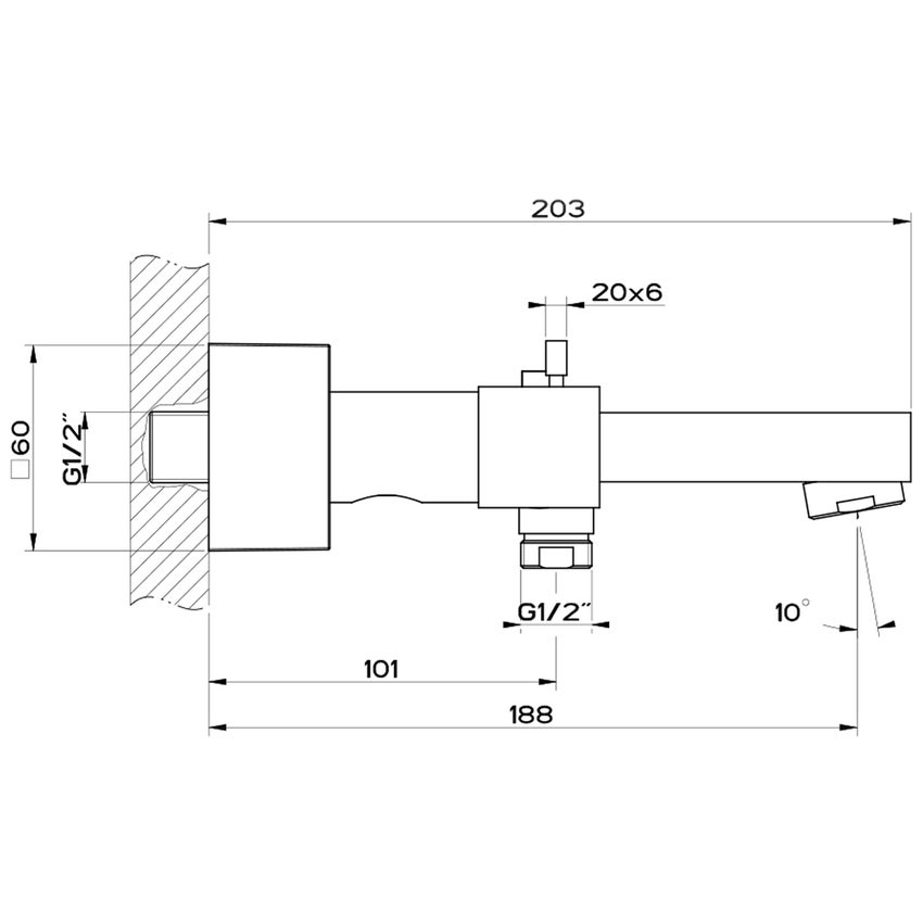 Immagine di Gessi RETTANGOLO SHOWER miscelatore termostatico esterno vasca, con deviatore automatico bagno/doccia, finitura finox 20111#149