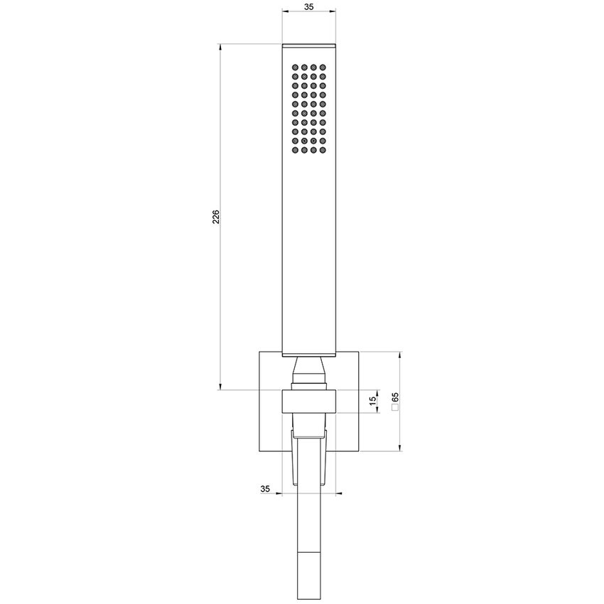 Gessi 20123#299 RETTANGOLO SHOWER set doccia con presa acqua, doccetta  anticalcare e flessibile 150 cm, colore nero finitura opaco