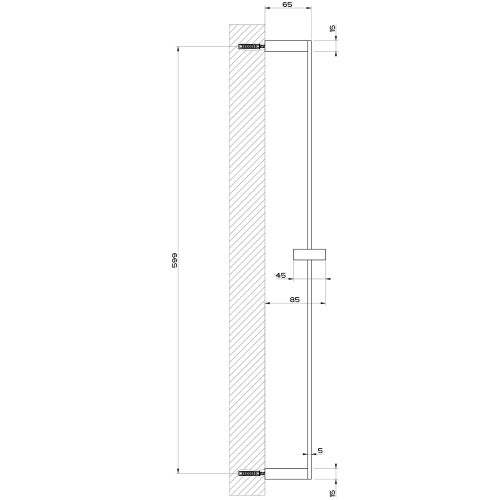 Immagine di Gessi RETTANGOLO SHOWER asta saliscendi, finitura black metal PVD 20144#706