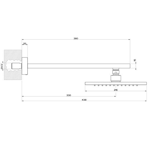 Gessi Rettangolo Shower Soffione Anticalcare A Parete