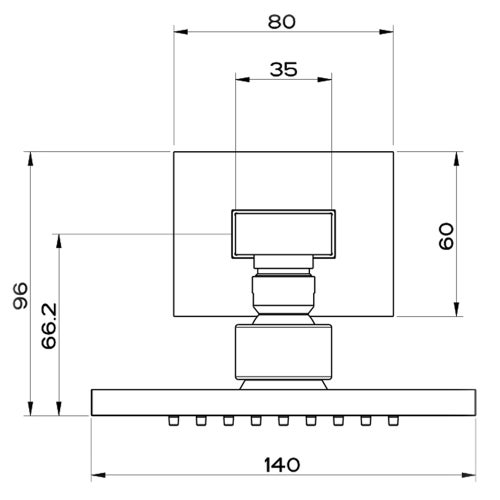 Immagine di Gessi RETTANGOLO SHOWER soffione L.14 P.21,3 cm, anticalcare a parete orientabile, finitura cromo 20148#031