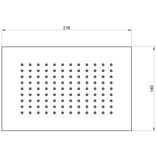 Immagine di Gessi RETTANGOLO SHOWER soffione anticalcare a soffitto, braccio altezza personalizzabile, finitura black metal brushed PVD 20150#707