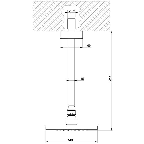 Immagine di Gessi RETTANGOLO SHOWER soffione anticalcare a soffitto orientabile, finitura cromo 20151#031