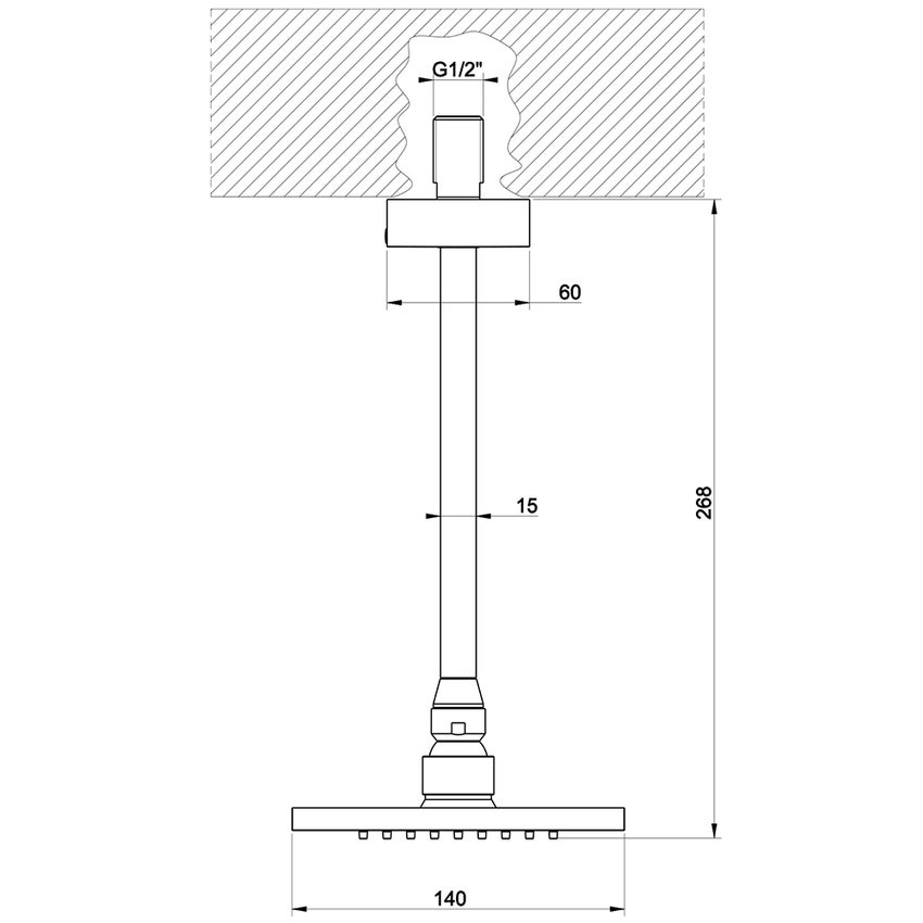 Immagine di Gessi RETTANGOLO SHOWER soffione anticalcare a soffitto orientabile, finitura cromo 20151#031